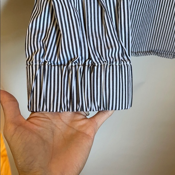 Nine West stripe half zip long sleeve - Picture 4 of 6